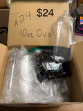 10oz oval bottle clear/black top