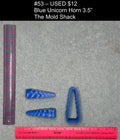 Blue Unicorn Horn 3.5"