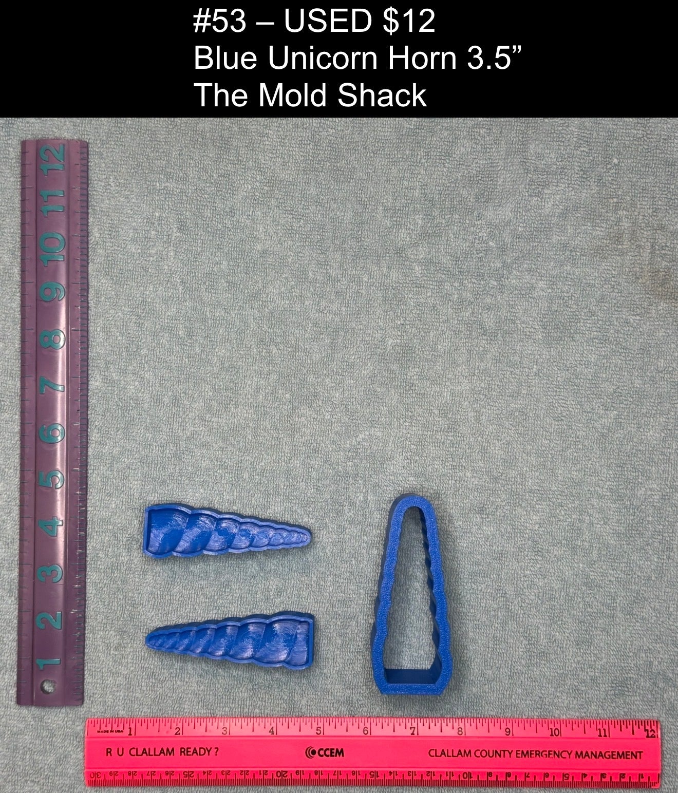 Blue Unicorn Horn 3.5"