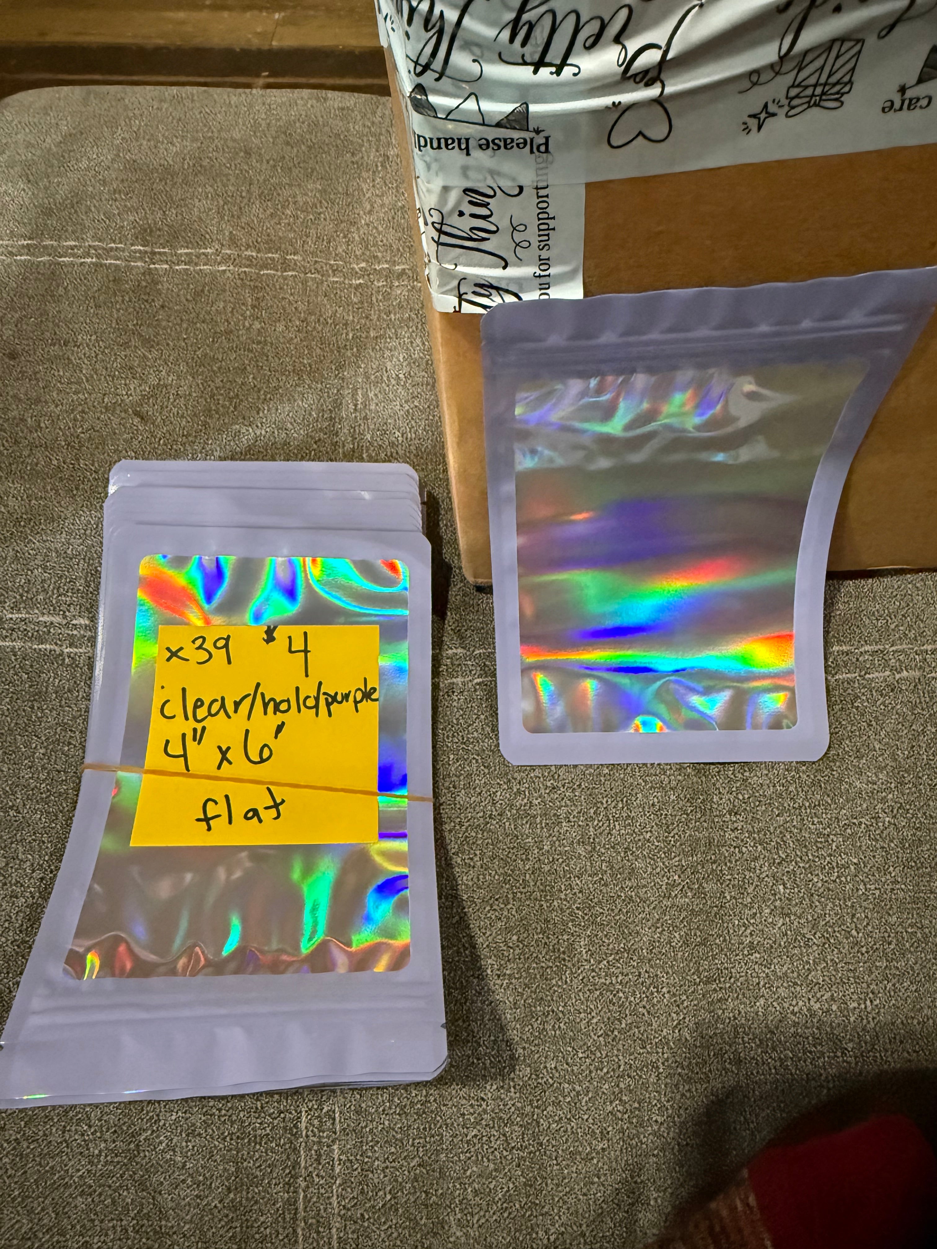 Bag- clear/purple 4"x6" flat