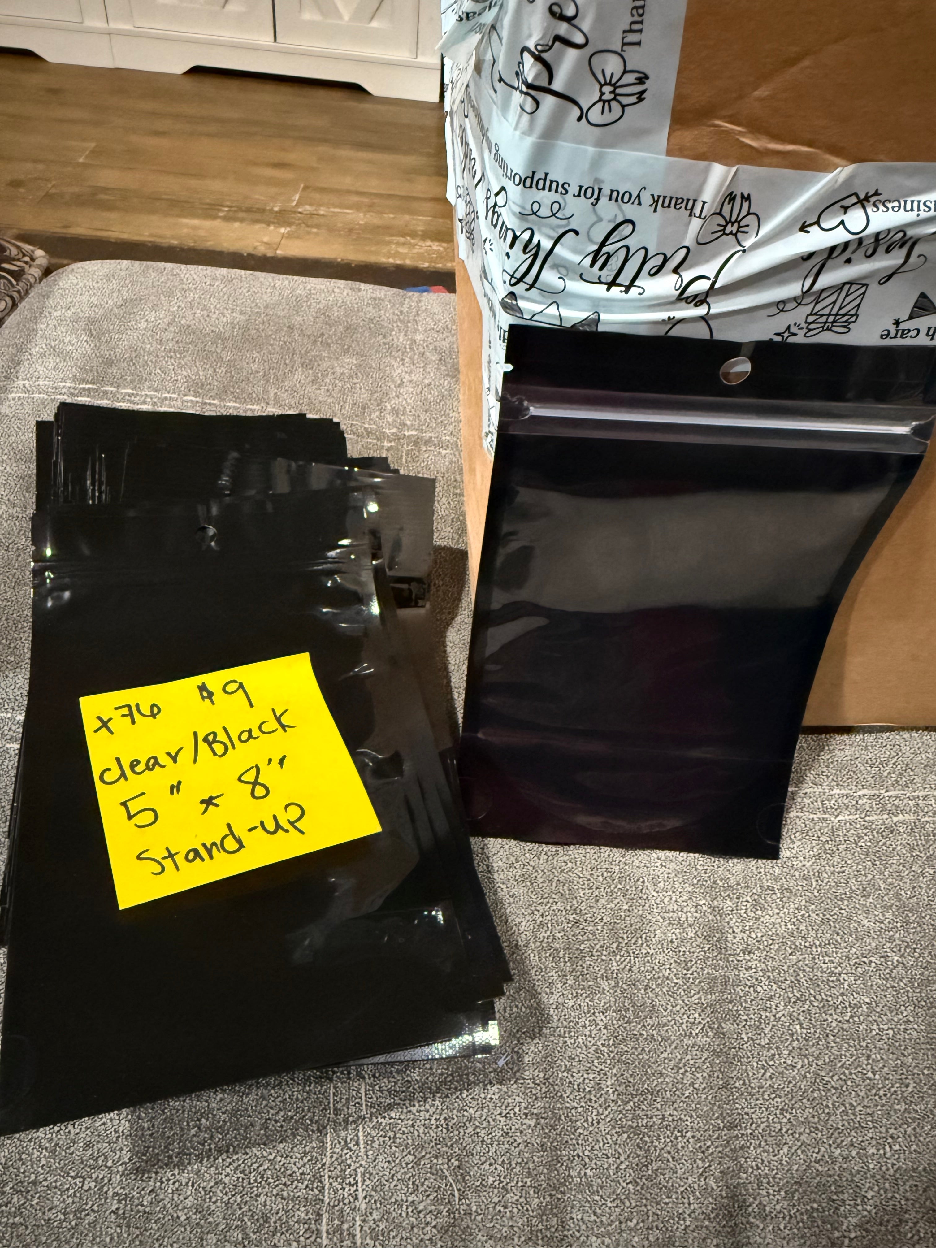 Bag- Clear/black 5"x8" stand up