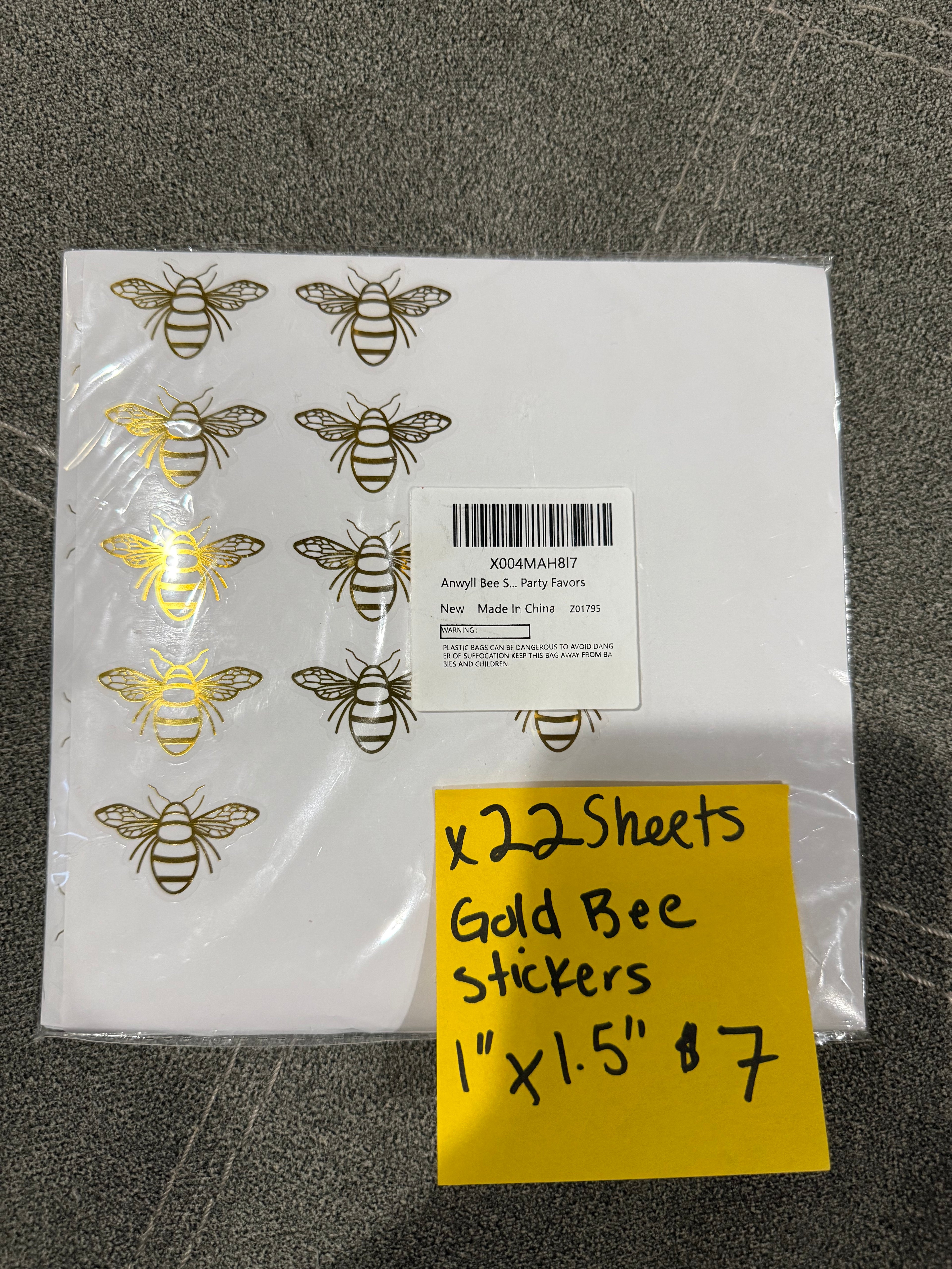 Bee stickers 1"x1.5"